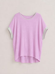 Pink Gold Trim Textured Top Joanie