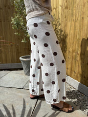 Cream Polka Dot Trousers Tiana