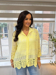 Lemon Crochet Detail Shirt Jacket Jenny