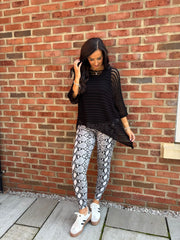 Grey Snake Print Leggings