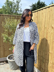 Monochrome Leopard Longline Shirt Lucinda