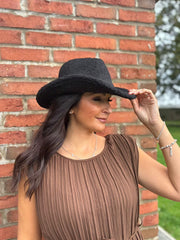 Black Boucle Cowboy Hat