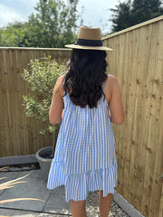 Denim Gingham Sun Dress Lauren