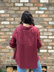 Wine Broderie Anglaise Top Judith