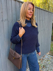 Navy Back Detail Knit Top Billie