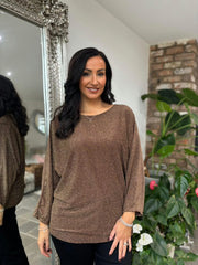 Gold Batwing Shimmer Top Darcie