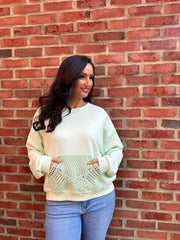 Mint Premium Crochet Pocket Sweatshirt Blake