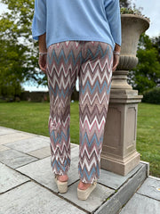 Stone Zig Zag Wide Leg Trousers