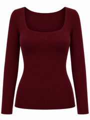 Wine Square Neck Top Saylor