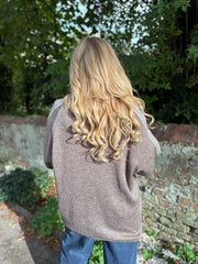 Mocha Designer Inspired Stripe Knit Yvonne