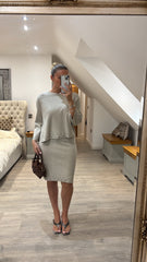 Stone Stud Detail Two Piece Skirt Set Wilma