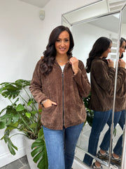 Chocolate Chenille Zip Hoodie Mia