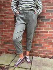 Khaki Frill Pocket Trousers Sasha