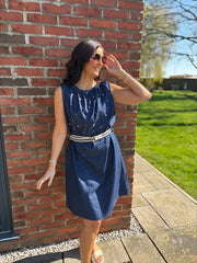 Dark Denim Embellished Dress Casandra