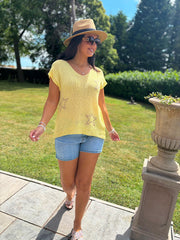Yellow Star Knit Top Devon