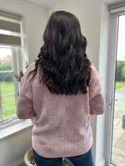 Rose Roll Neck Checkered Knit Rachel