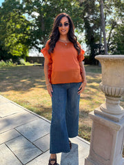 Rust Ruffle Top Maisie