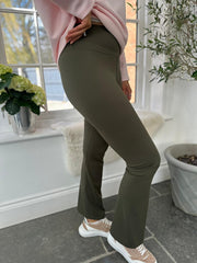 Khaki Kick Flare Gym Leggings