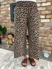 Shimmer Leopard Wide Leg Trousers
