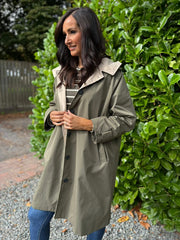 Khaki Longline Trench Coat
