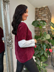 Wine Shimmer Layered Top Ellis