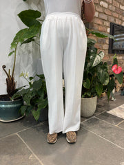 White Seam Front Pull On Comfort Trousers