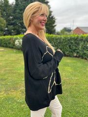 Black Flower Knit Alissa