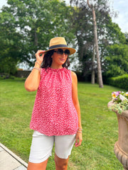 Coral Leopard Top Tiana