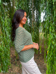 Khaki Chevron Knit Anabelle