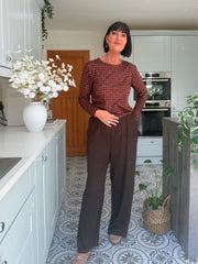 Chocolate Tartan Super Soft Round Neck