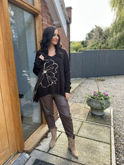 Chocolate Flower Knit Alissa