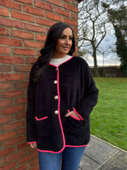 Black Fleece Button Jacket Farah