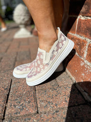 Stone Floral Embroidered Mesh Slip-Ons