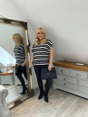 Black Stripe Knit Top Stacey