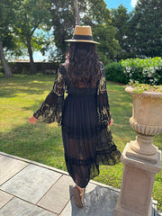 Black Luxury Gold Embroidered Maxi Seraphina