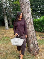 Chocolate Pattern Knit Shirt Sherry