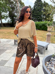 Gold Shimmer Loose Knit Giana