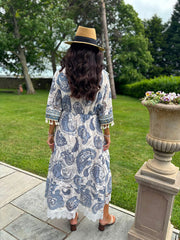 Stone Paisley Print Maxi Dress Kiki