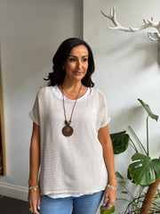 Stone Layered Net Top Elise