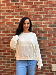 Stone Premium Crochet Pocket Sweatshirt Blake