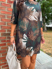 Emerald Green Leaf Knit Dress Delilah