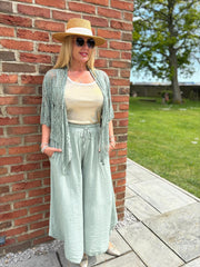 Khaki Wide Leg Pull on Silvia Trousers