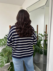 Navy Stripe Cardigan Dora