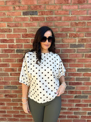Cream Polka Dot Sweatshirt Dakota