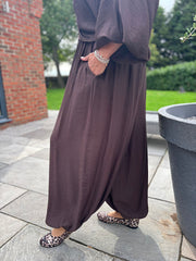 Chocolate Hareem Button Trousers Misty