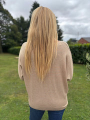 Camel Gold Heart Knit Top Jenna