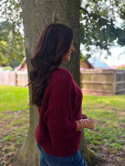 Wine Soft Chevron Knit Ensley