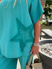 Teal Sequin Star Top Taryn