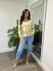 Lime Argyle Knit Top Georgia