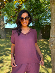 Grape Lattice Trim Top Riley